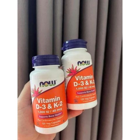 Vitamin D3 K2 Now - Tăng cường sức khỏe xương khớp và miễn dịch hiệu quả - Hỗ trợ phát triển chiều cao 120 viên