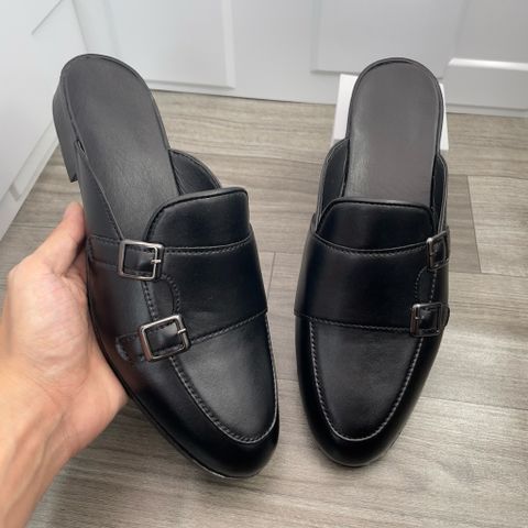 Giày sục nam cao cấp MonkStrap DAVINCIA - Giày da mùa hè thoáng khí, thiết kế hiện đại với khóa trang trí độc đáo