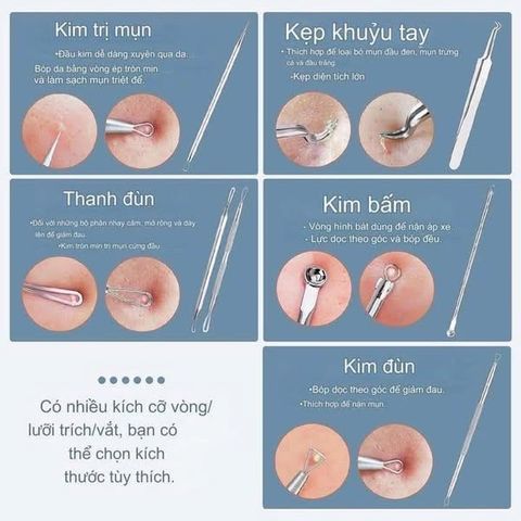 Bộ Dụng Cụ Nặn Mụn Chuyên Nghiệp JPNK Pro - Thép Không Gỉ An Toàn, Giúp Làm Sạch Da Mịn Màng, Tiện Lợi Mang Theo