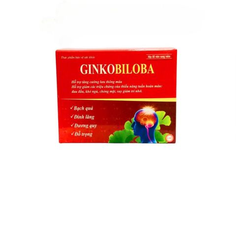 Viên Uống GINKOBILOBA Cao Bạch Quả & Đinh Lăng - Hỗ Trợ Giấc Ngủ, Giảm Đau Đầu - Hộp 60 Viên Nang Mềm