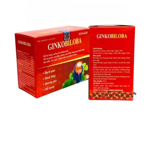 Viên Uống GINKOBILOBA Cao Bạch Quả & Đinh Lăng - Hỗ Trợ Giấc Ngủ, Giảm Đau Đầu - Hộp 60 Viên Nang Mềm