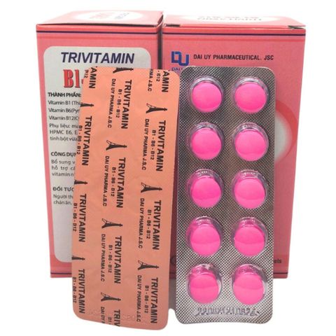 Viên uống TRIVITAMIN 3B Đại Uy Bổ sung Vitamin B1, B6, B12 cho sức khỏe - Hộp 100 viên nén Tăng cường năng lượng và hỗ trợ hồi phục sức khỏe