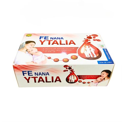 Viên uống bổ sung Sắt FE NANA YTALIA 60 viên - Hỗ trợ giảm nguy cơ thiếu máu, cung cấp Acid Folic và Vitamin B cho cơ thể.