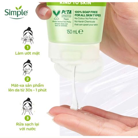 Sữa Rửa Mặt Simple Refreshing Facial Wash 150ml - Dành Cho Mọi Loại Da, Làm Sạch Hiệu Quả, Phù Hợp Da Nhạy Cảm