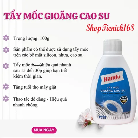Tẩy Mốc Gioăng Cao Su Hando 100G - Diệt Nấm Mốc, Khử Mùi, Vệ Sinh Dễ Dàng Cho Máy Giặt, Tủ Lạnh, Nhà Tắm