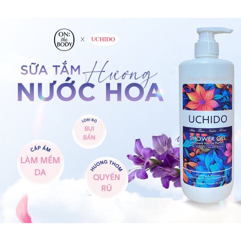 Sữa Tắm Nước Hoa UCHIDO 1000ml Hương Harmony - Dưỡng Da Thư Giãn Tự Nhiên, Sạch Sẽ, Hương Thơm Dịu Nhẹ