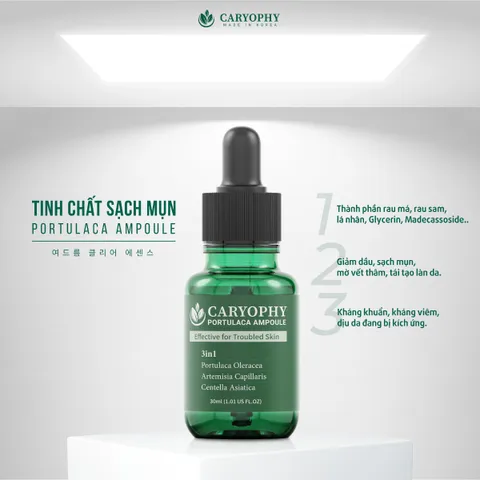 Serum Giảm Mụn Mờ Thâm Caryophy 30ml - Giúp Se Lỗ Chân Lông, Dưỡng Ẩm Da, An Toàn Cho Da Nhạy Cảm