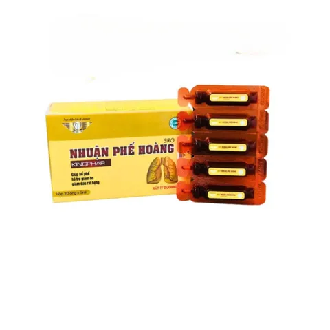 Siro Nhuận Phế Hoàng Kingphar Ít Đường - Hỗ Trợ Giảm Đau Họng & Ho Kéo Dài - Hộp 20 Ống X5ml