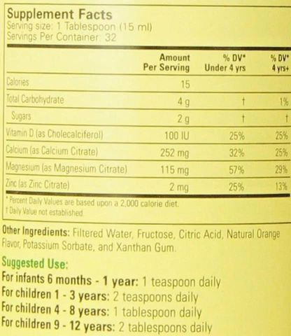 Siro ChildLife Calcium & Magnesium Vị Cam - Vitamin Tổng Hợp Hỗ Trợ Phát Triển Xương Cho Bé - Sản Phẩm Chất Lượng Từ Mỹ