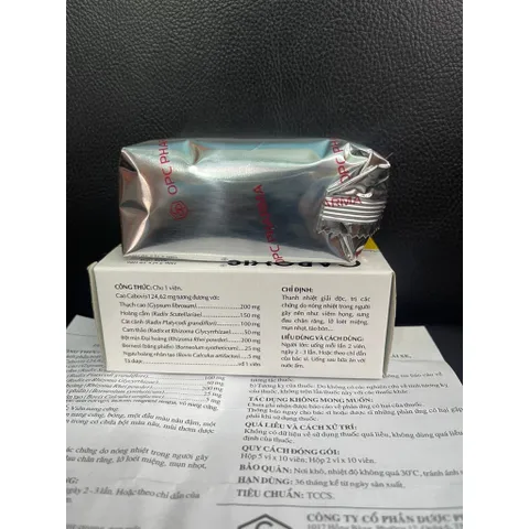 Viên Thực Phẩm Chức Năng Cabovis OPC Thanh Nhiệt Giải Độc - Hỗ Trợ Giảm Viêm Họng, Mụn Nhọt, Tái Bón (5 Vỉ x 10 Viên)