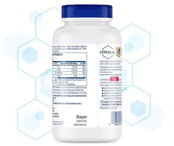 Viên uống bổ sung canxi Citracal Maximum Plus Bayer 280 viên - Hỗ trợ xương khớp và phát triển cơ bắp, Dễ hấp thu và an toàn.