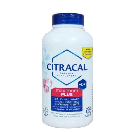 Viên uống bổ sung canxi Citracal Maximum Plus Bayer 280 viên - Hỗ trợ xương khớp và phát triển cơ bắp, Dễ hấp thu và an toàn.