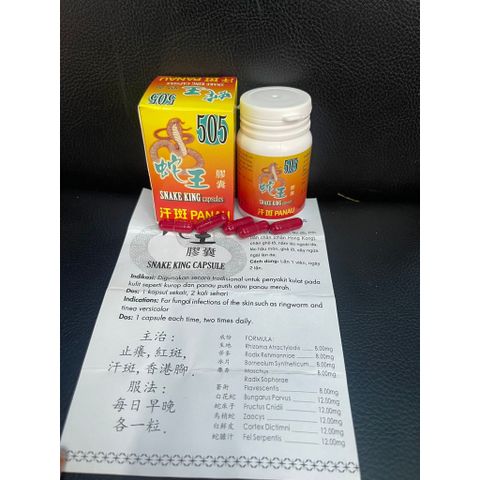 Viên Uống Xà Vương 505 Ngứa Snake King - Hỗ Trợ Da Khỏe, Giảm Ngứa, 30 Viên Tự Nhiên, Tiện Lợi Sử Dụng
