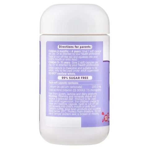 Viên Nhai Canxi + D3 Nature’s Way Cho Bé - Phát Triển Chiều Cao, Xương Răng Khỏe Mạnh, Hương Vị Sữa Ngon - 50 Viên Úc
