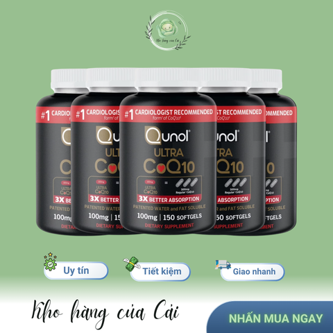 Viên Uống Qunol Ultra CoQ10 100mg - Hỗ Trợ Tim Mạch, Tăng Năng Lượng, Giảm Mệt Mỏi - Mỹ, Hấp Thụ Gấp 3 Lần So Với Thông Thường