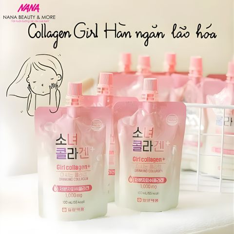 Nước Uống Bổ Sung Girl Collagen Hàn Quốc - Hỗ Trợ Làm Đẹp Da, Dưỡng Ẩm Mịn Màng, Hộp 10 Túi x 100ml - Nana Shop