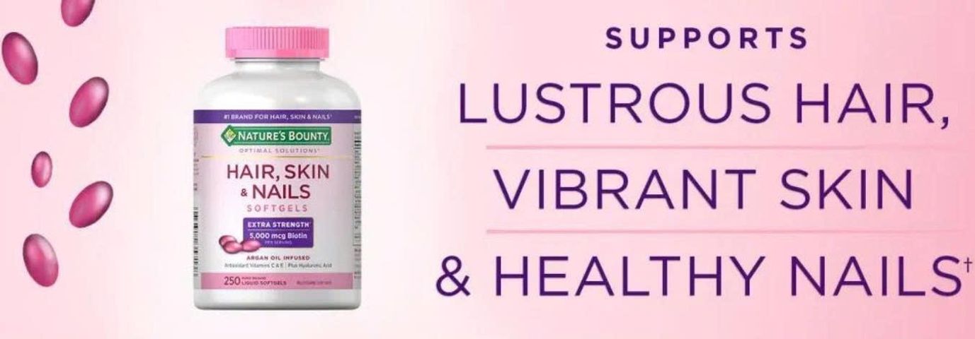 Viên Uống Đẹp Da Tóc Móng Nature’s Bounty Hair Skin Nail 250 Viên - Cải Thiện Sức Khỏe Mái Tóc, Da Đẹp, Móng Khỏe Nhật Bản