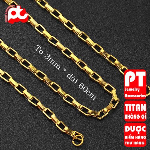 Dây Chuyền Titan Nam Cao Cấp - Phong Cách Mạnh Mẽ, Chống Trầy Xước, Dành Cho Phái Mạnh - Thời Trang Đẳng Cấp 3mm PTDCNA169