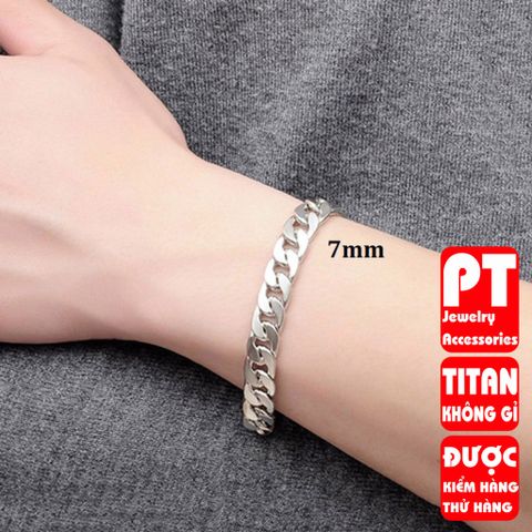Lắc Tay Nam Titan 7mm Cao Cấp - Thép Không Gỉ, Đẳng Cấp, Thời Trang, Phong Cách Mạnh Mẽ Cho Đấng Mày Râu