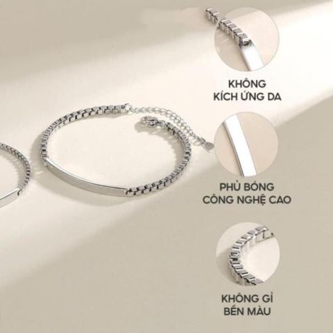 Vòng Tay Đôi Nam Nữ Khắc Tên Chất Liệu Titan Không Gỉ - Lắc Tay Quà Tặng Tình Yêu Unique Unisex