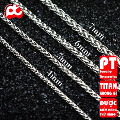 Dây chuyền nam titan cao cấp chống gỉ - Phong cách mạnh mẽ, đẳng cấp, phụ kiện thời trang nam tính 5mm
