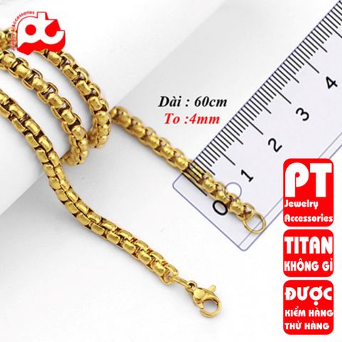 Dây chuyền nam titan cao cấp thép không gỉ bông dừa khít trangsucpt 4mm cách điệu PTDCNA49 363808