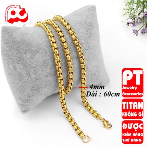 Dây chuyền nam titan cao cấp thép không gỉ bông dừa khít trangsucpt 4mm cách điệu PTDCNA49 363808