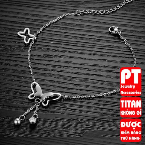 Lắc Chân Nữ Titan Hình Bướm - Phụ Kiện Thời Trang Cao Cấp Sang Trọng Không Gỉ, Dành Cho Mọi Dáng Chân