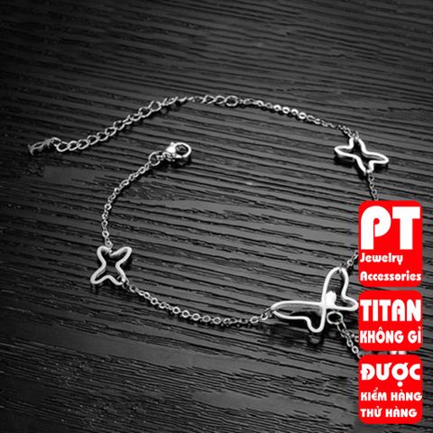 Lắc Chân Nữ Titan Hình Bướm - Phụ Kiện Thời Trang Cao Cấp Sang Trọng Không Gỉ, Dành Cho Mọi Dáng Chân