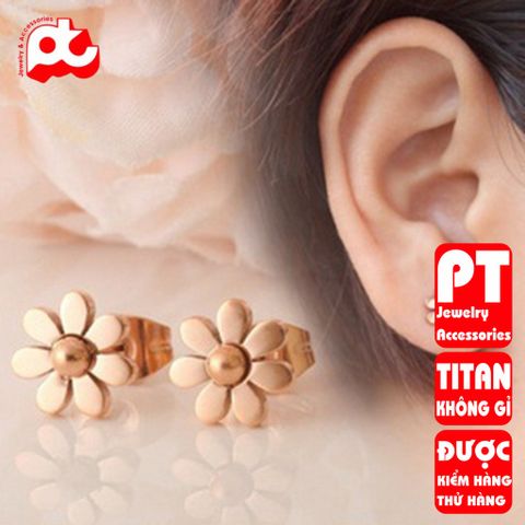 Bông Tai Nữ Titan Cao Cấp - Thiết Kế Thanh Lịch, Không Đen, Sang Trọng - Phụ Kiện Thời Trang Đẹp Cho Nữ