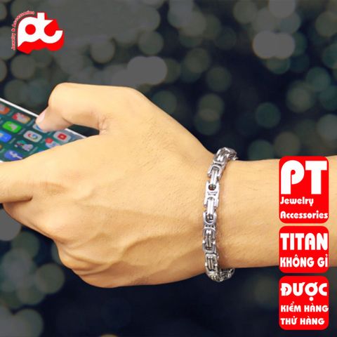 Lắc Tay Titan Nam Cao Cấp - Phụ Kiện Thời Trang Sang Trọng, Chống Gỉ Sét, Thiết Kế Nam Tính, Đẳng Cấp 7mm Ziczac