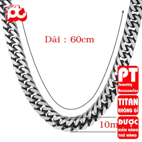 Dây Chuyền Titan Nam Cao Cấp 10mm - Đẳng Cấp Mạnh Mẽ, Chống Oxy Hóa, Thời Trang Hiện Đại, Quà Tặng Ý Nghĩa