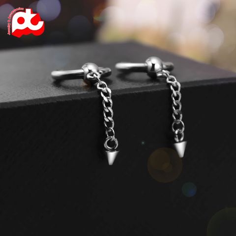 Bông tai nam inox cao cấp thép 1 chiếc kpop tòn ten phụ kiện bấm lỗ tai trangsucpt PTBTNA17 363932