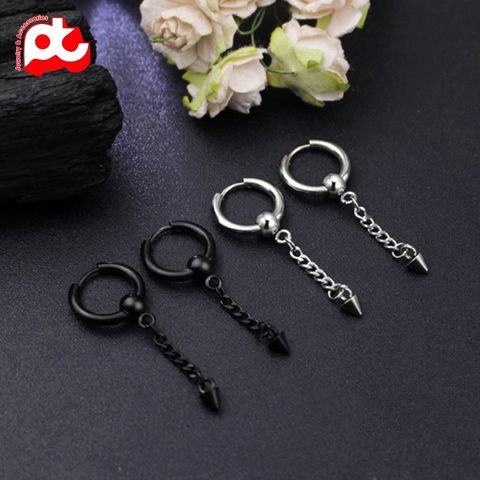Bông tai nam inox cao cấp thép 1 chiếc kpop tòn ten phụ kiện bấm lỗ tai trangsucpt PTBTNA17 363932