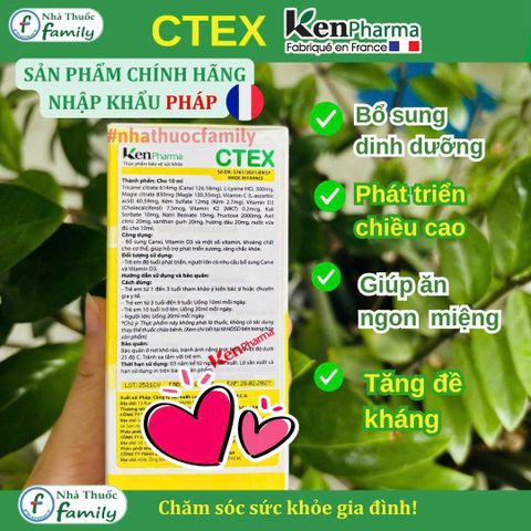 CTEX - Sirop Bổ Sung Canxi Hữu Cơ Cho Bé từ Pháp | Giúp Tăng Chiều Cao, Cải Thiện Đề Kháng và Ăn Ngon - KenPharma Chính Hãng