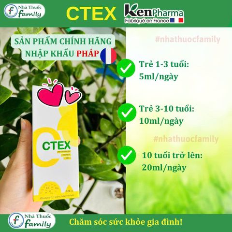 CTEX - Sirop Bổ Sung Canxi Hữu Cơ Cho Bé từ Pháp | Giúp Tăng Chiều Cao, Cải Thiện Đề Kháng và Ăn Ngon - KenPharma Chính Hãng
