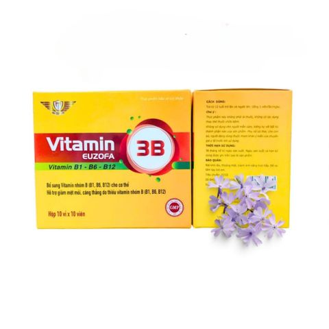 Viên Uống 3B EUZOFA - Bổ Sung Vitamin Nhóm B (B1, B6, B12) Giảm Mệt Mỏi, Căng Thẳng - Hộp 100 Viên
