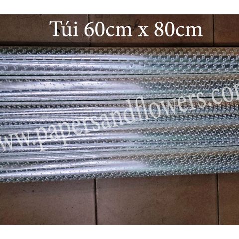 Túi Kiếng Giỏ Quà 60x80cm - 50 Cái Chấm Bi Trắng, Đựng Thú Nhồi Bông Hoặc Món Quà Độc Đáo