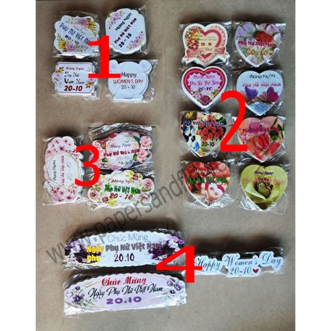 Băng Chữ Chúc Mừng Ngày Phụ Nữ 20/10 và Ngày Nhà Giáo 20/11 Kèm Giỏ Quà - Set 50 Tờ Hình Mẫu Đa Dạng
