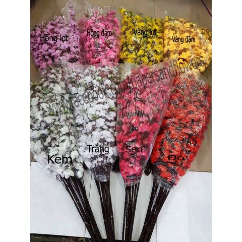 Bó Cành Hoa Mai Hoa Đào Giả Nhiều Màu - 10 Cành Cắm Bình Hoa Sang Trọng Cho Trang Trí Nhà Cửa
