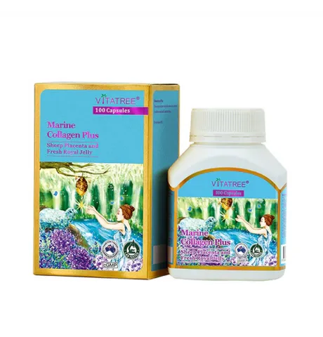 Viên Uống Collagen Đẹp Da Vitatree Marine Collagen Plus 100 Viên - Giúp Da Căng Mịn, Sáng Khỏe, Giảm Nếp Nhăn Ngăn Lão Hóa - Hàng Úc Chính Hãng