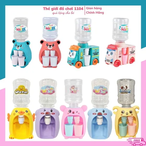Máy lọc nước đồ chơi mini cho bé hình heo/gấu/xe, máy uống nước nhỏ gọn, bình nước mô phỏng