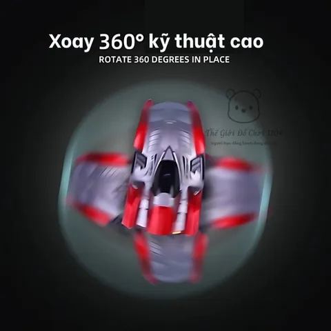 Xe điều khiển leo tường có đèn LED xoay 360 độ, pin sạc, xe ô tô đồ chơi cho cho bé trai