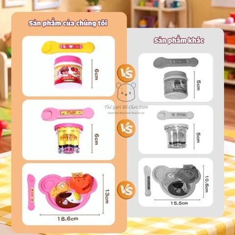 Đồ Chơi Tập Đút Ăn Cho Bé Gái - Mô Hình Kem, Cơm Bento, Mì Ramen, Thạch Pudding - Phát Triển Kỹ Năng Tự Lập, Khuyến Khích Sáng Tạo