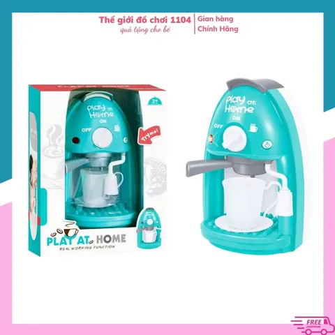 Máy pha cà phê đồ chơi Play At Home, có nhạc và đèn, bé tập làm Barista, thế giới đồ chơi 1104