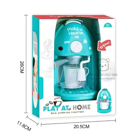 Máy pha cà phê đồ chơi Play At Home, có nhạc và đèn, bé tập làm Barista, thế giới đồ chơi 1104