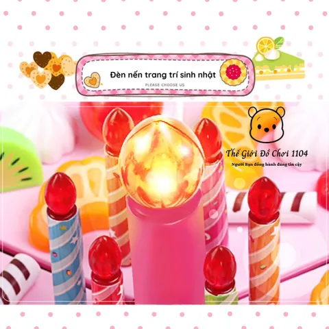 Đồ chơi cắt bánh sinh nhật Gấu Dâu DIY - tiệc trà bánh 80 chi tiết - Hiệu ứng thổi nến - thế giới đồ chơi 1104