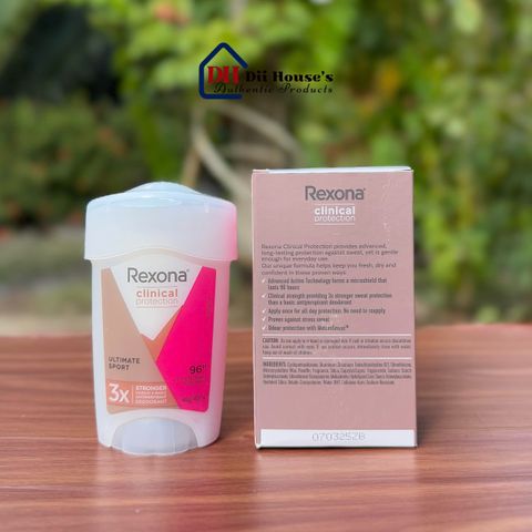 Lăn Khử Mùi Rexona Clinical Protection Ultimate Sport 48g - Bảo Vệ Mồ Hôi 96 Giờ, Công Nghệ Defense+ Tiên Tiến