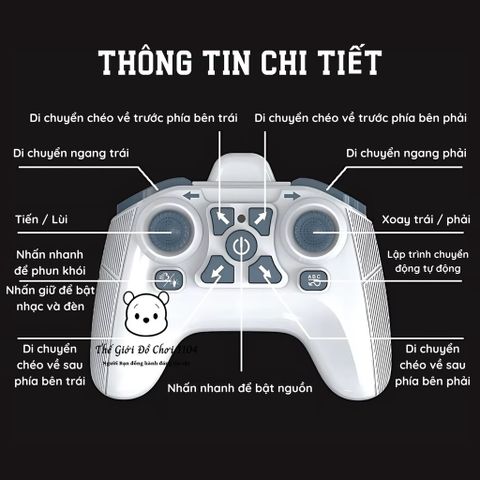 Xe Đua Điều Khiển Từ Xa RC Bánh Xe Mecanum - Drift 360° Có Phun Khói - Đồ Chơi Công Nghệ Cho Bé - Thế Giới Đồ Chơi 1104