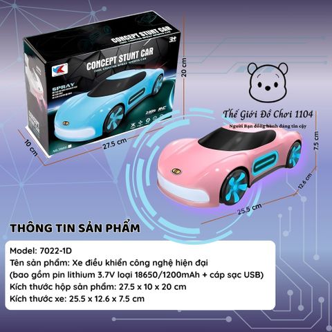 Xe Đua Điều Khiển Từ Xa RC Bánh Xe Mecanum - Drift 360° Có Phun Khói - Đồ Chơi Công Nghệ Cho Bé - Thế Giới Đồ Chơi 1104